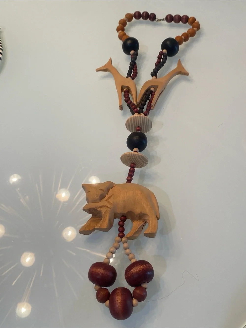 Vintage Novelty Animal & Wooden Statement Necklace Bundle - Flamingo Zebra Bear